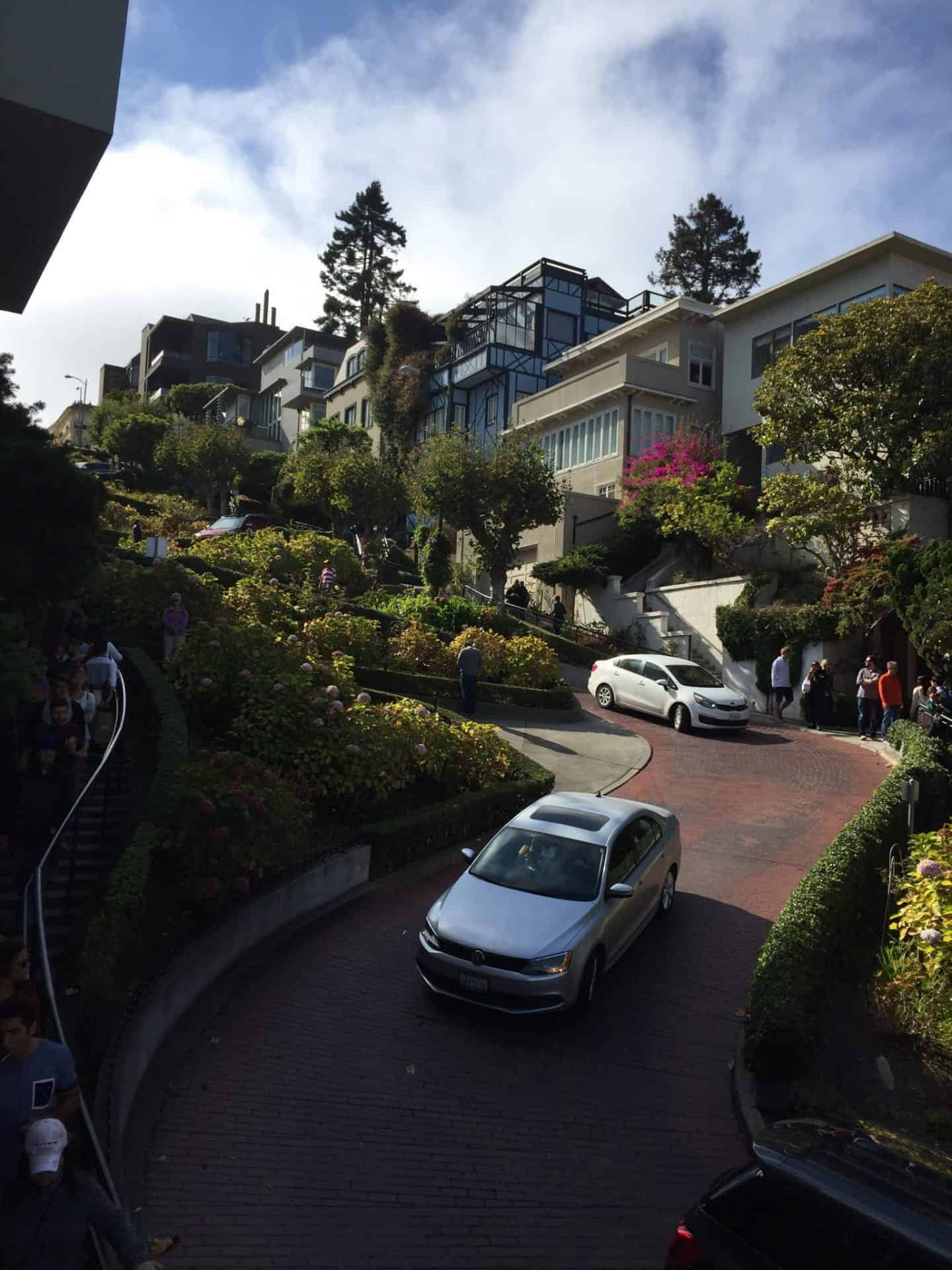 San Francisco in a day cars driving windy lombard street San Francisco