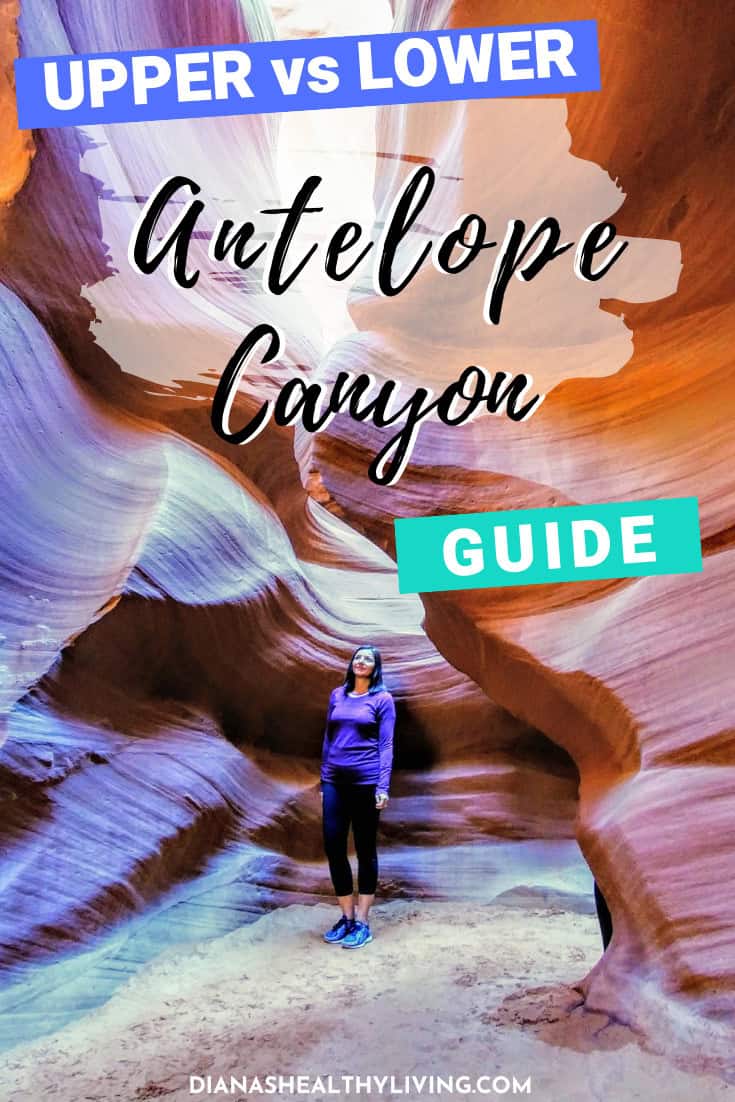 Majestic Antelope Canyon landscape with a woman exploring the scenic slot canyon.