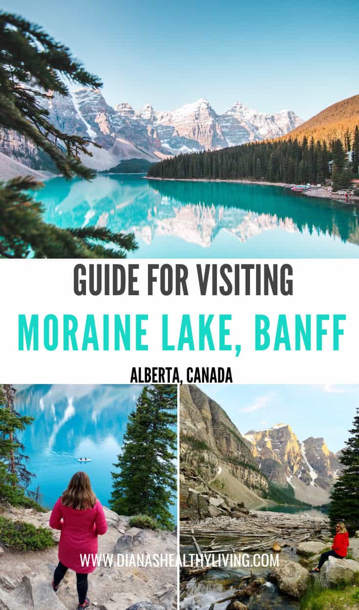 Stunning Moraine Lake in Banff National Park surrounded by snow-capped mountains and lush forests.