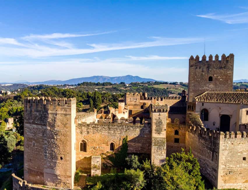 Alcazaba fortress in M&aacute;laga, Spain &ndash; Moorish landmark overlooking the city and Mediterranean Sea.