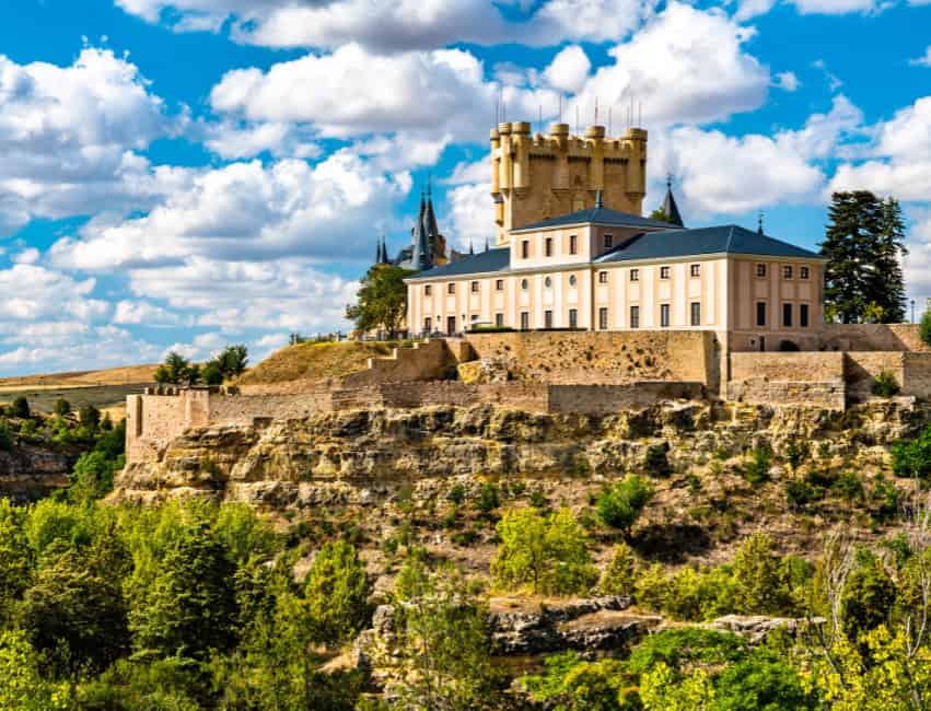 Alc&aacute;zar of Segovia castle in Spain &ndash; fairytale fortress and famous historical landmark.