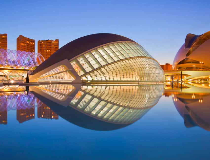 City of Arts and Sciences in Valencia, Spain &ndash; futuristic landmark and popular Spain tourist attraction.