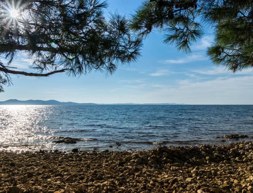 beaches in zadar croatia pine beach
Zadar natural sandy cove with pine forest backdrop