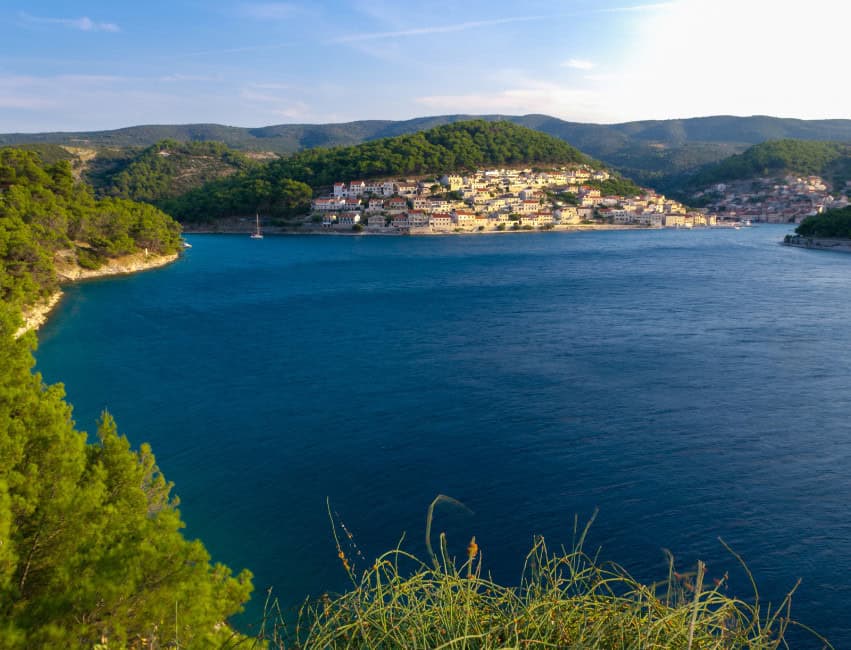 Beautiful beaches on Brač island Croatia with turquoise Adriatic Sea