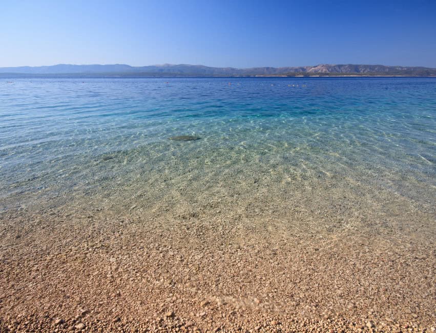 Beautiful beaches on Brač island Croatia with turquoise Adriatic Sea