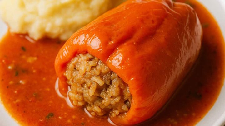 punjena paprika croatian stuffed peppers with mashed potatoes