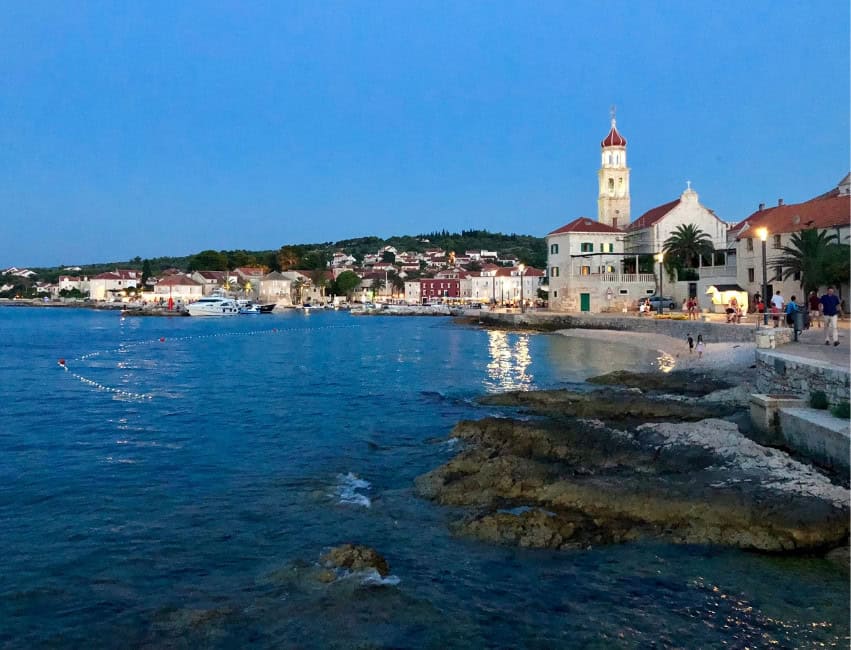Beautiful beaches on Brač island Croatia with turquoise Adriatic Sea
