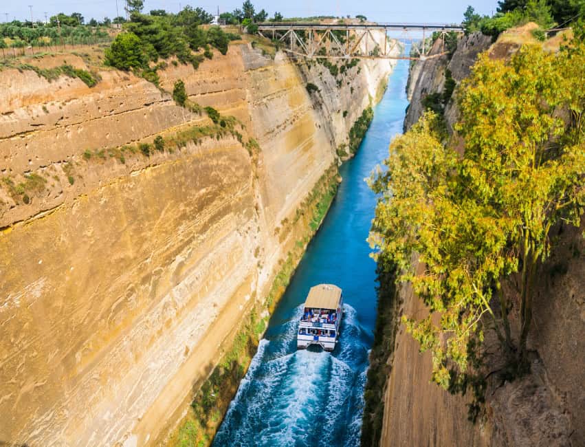 Corinth Canal &ndash; An engineering marvel connecting the Aegean and Ionian seas.