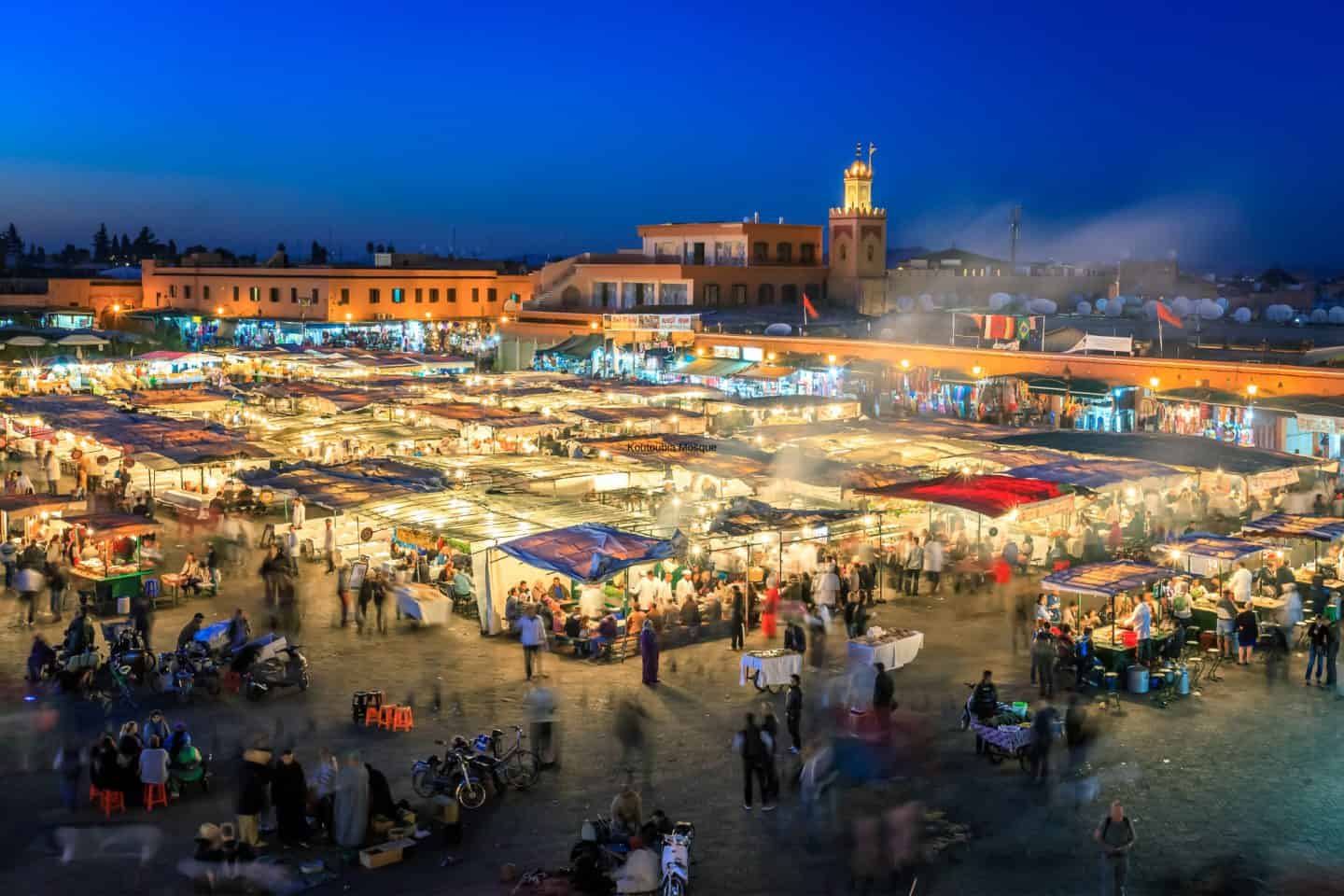 Jemaa el-Fnaa Square at sunset, Marrakech Morocco
things to do in marrakech morocco