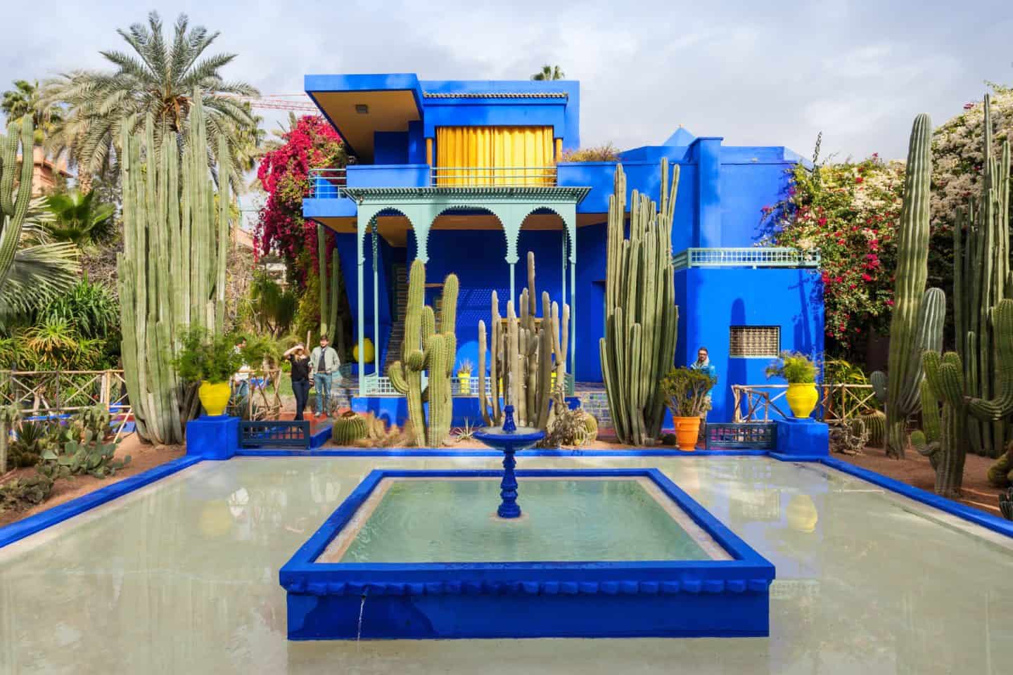 Blue villa and cactus garden at Majorelle Garden Marrakech
things to do in marrakech morocco
