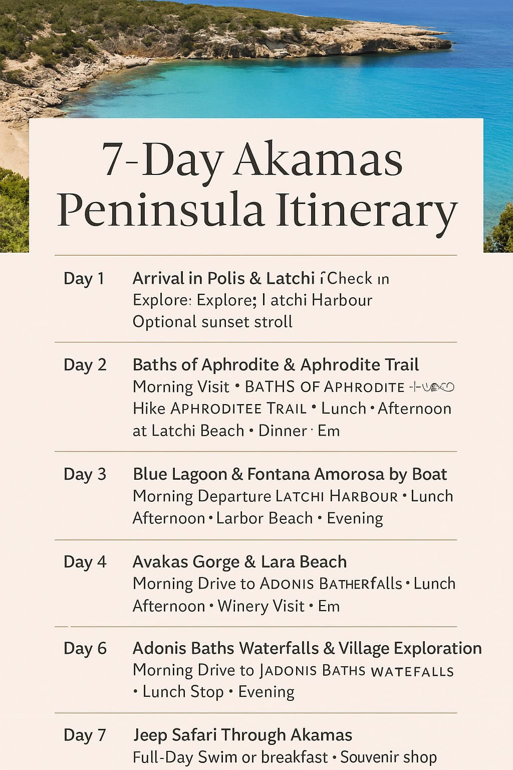 Discover the wild, untouched beauty of Akamas Peninsula National Park Cyprus&rsquo;s last great wilderness &mdash; from turquoise lagoons and hidden gorges to turtle-filled beaches and mythic trails. Your ultimate guide to the island&rsquo;s most magical escape