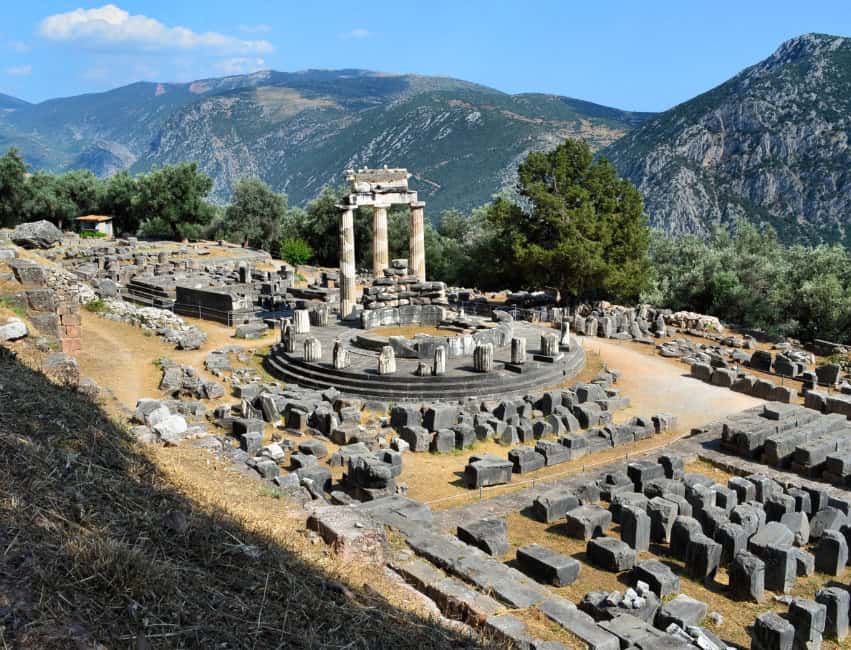 Delphi ruins, UNESCO World Heritage site and ancient Greek religious center.