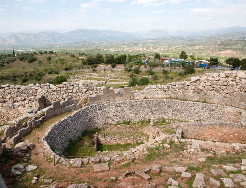 Lion Gate of Mycenae, famous archaeological site and ancient Greek civilization.