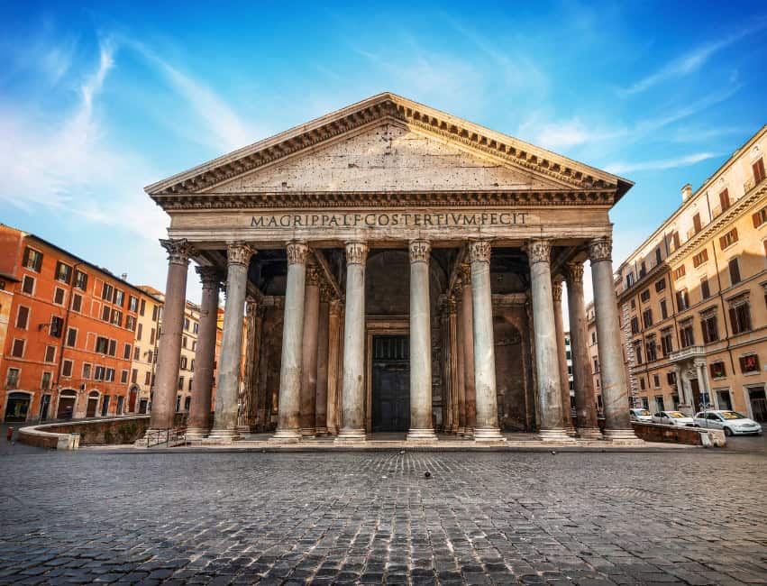 Pantheon’s massive dome and oculus with winter sunlight streaming in