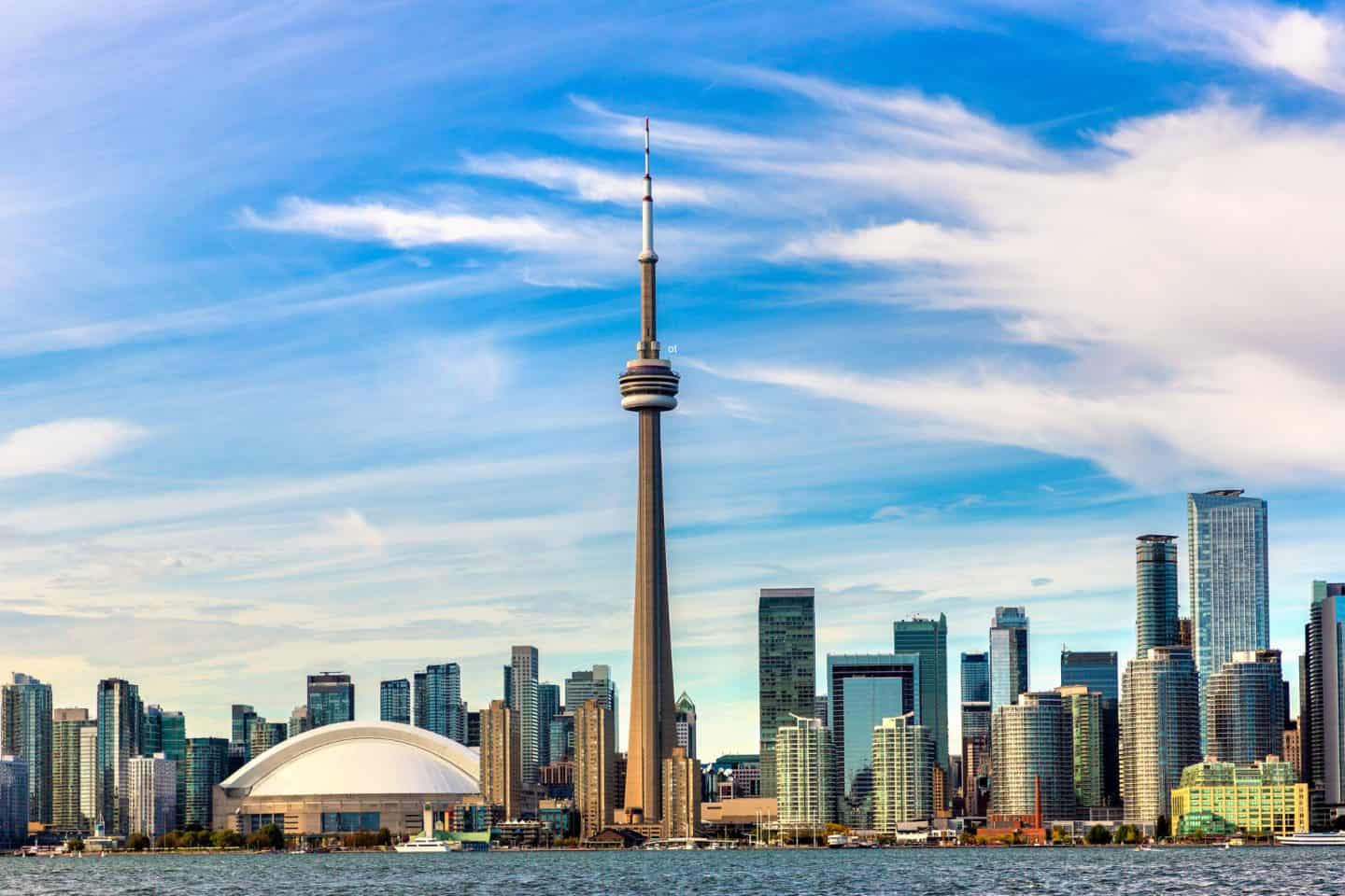 Toronto skyline including CN Tower, best places to visit in Canada, Canadian vacation spots
