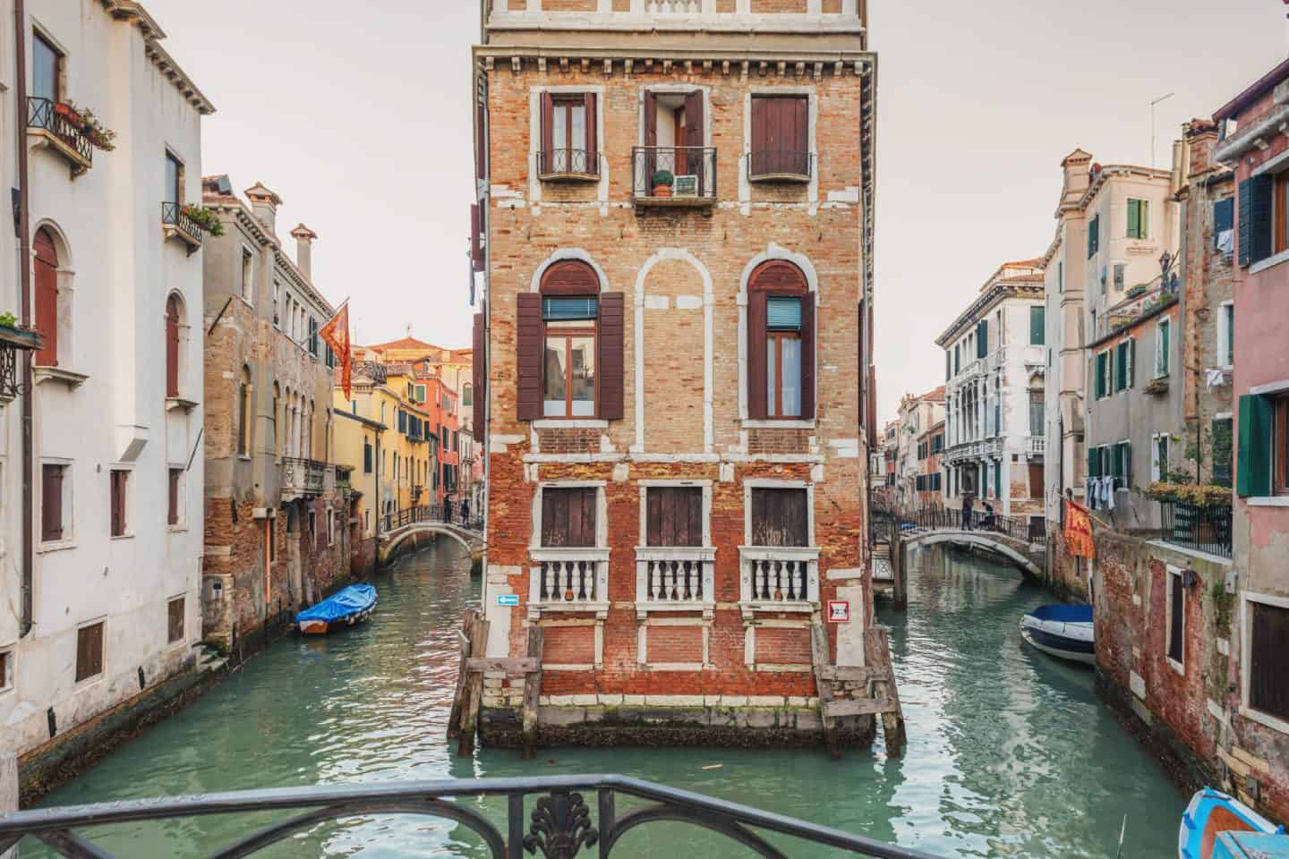 building in water canal venice in winter
