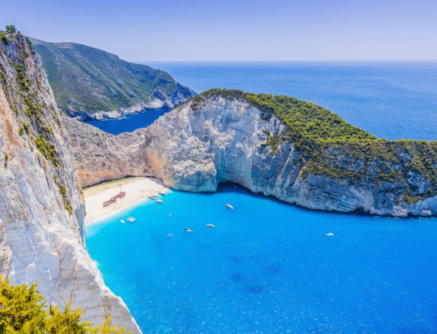 Navagio Beach with shipwreck and turquoise waters, Zakynthos island.