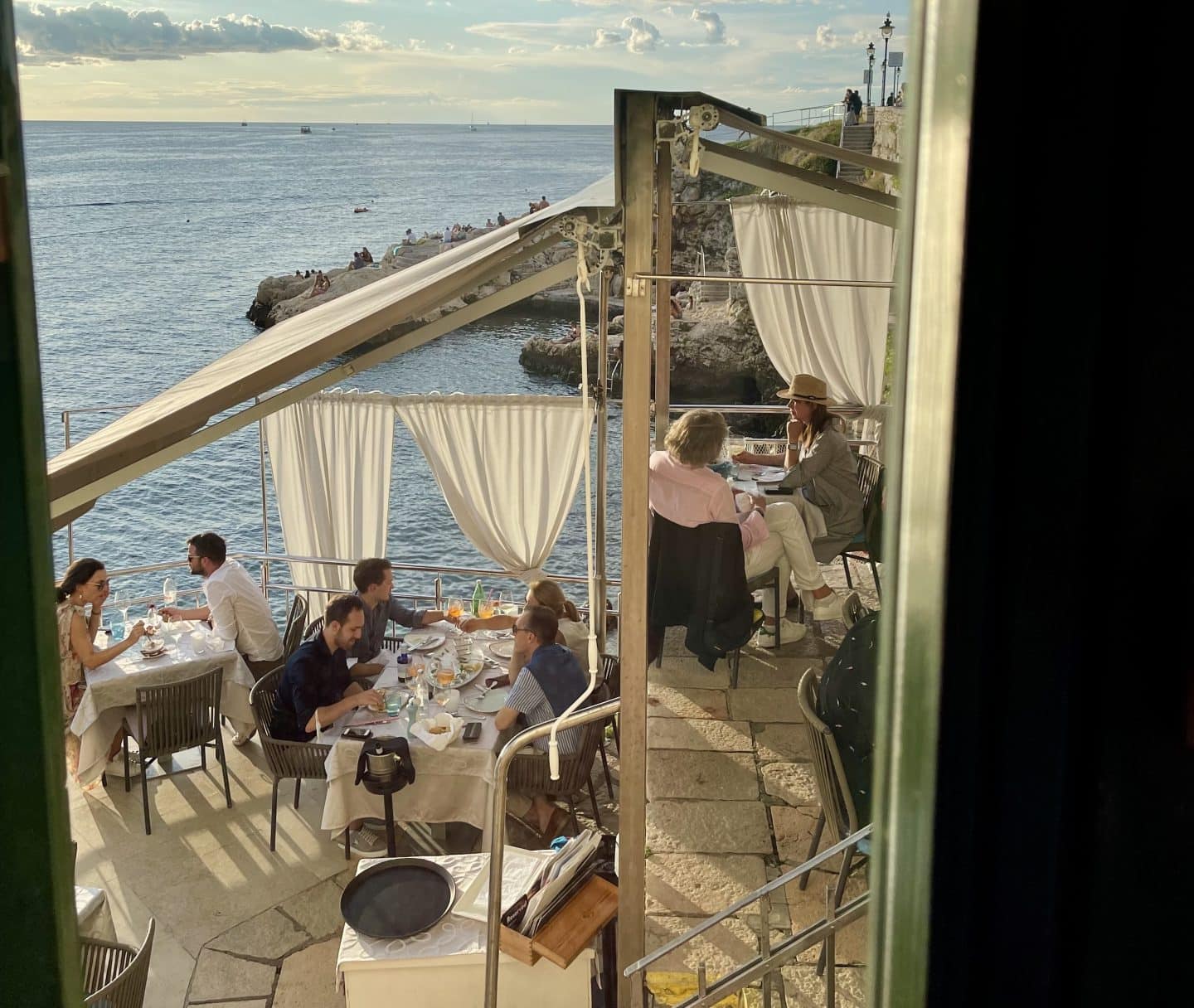 La Puntulina restaurant Rovinj seaside dining on the rocks