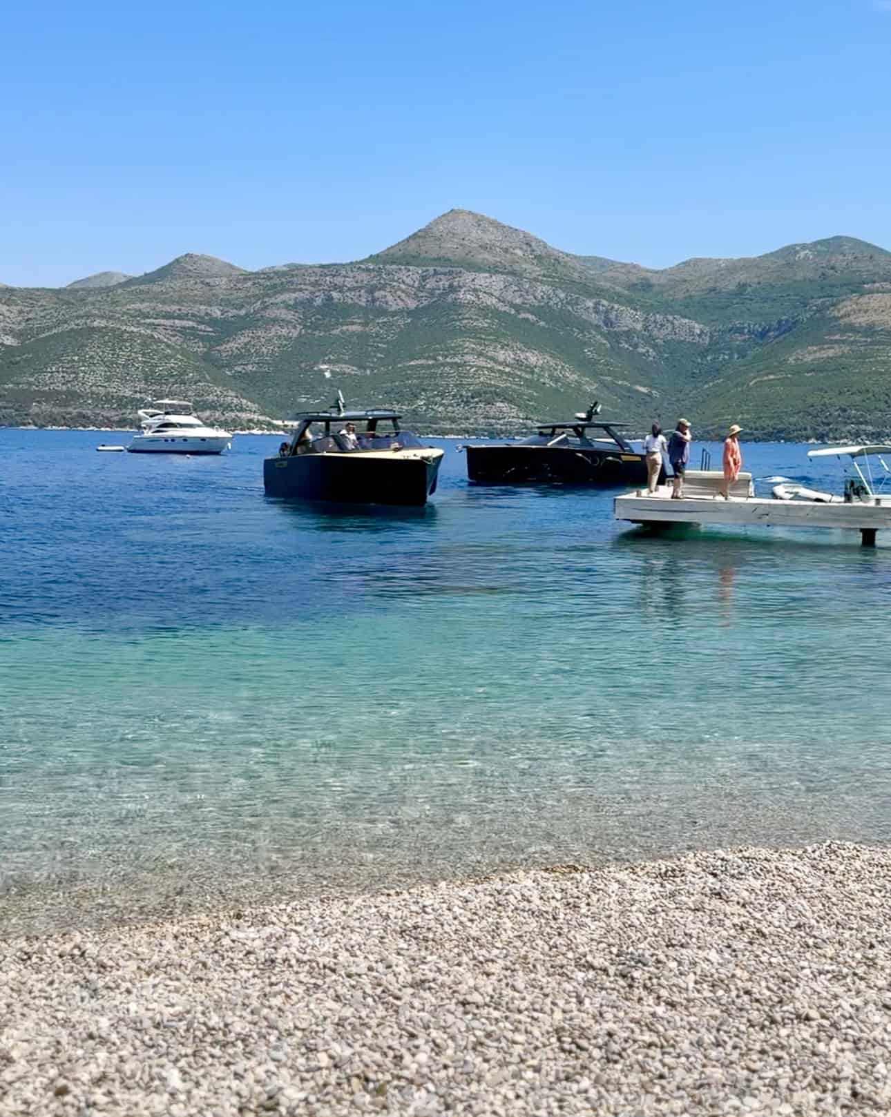 Secluded pebble beach at BOWA Dubrovnik on &Scaron;ipan Island Croatia