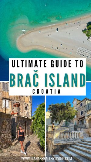 Brac Island Croatia collage – highlights of beaches, towns, vineyards, historic sites, and scenic landscapes