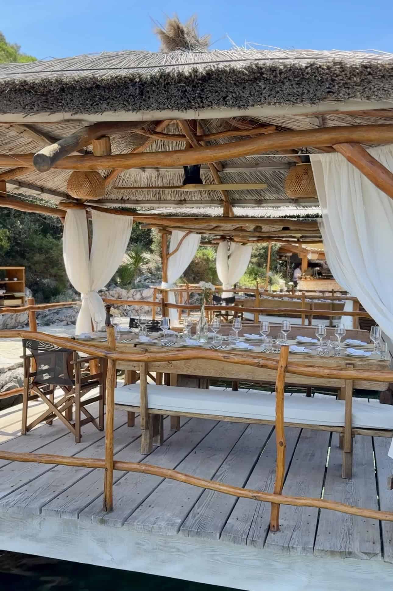 Outdoor dining table with Adriatic Sea view at BOWA Dubrovnik