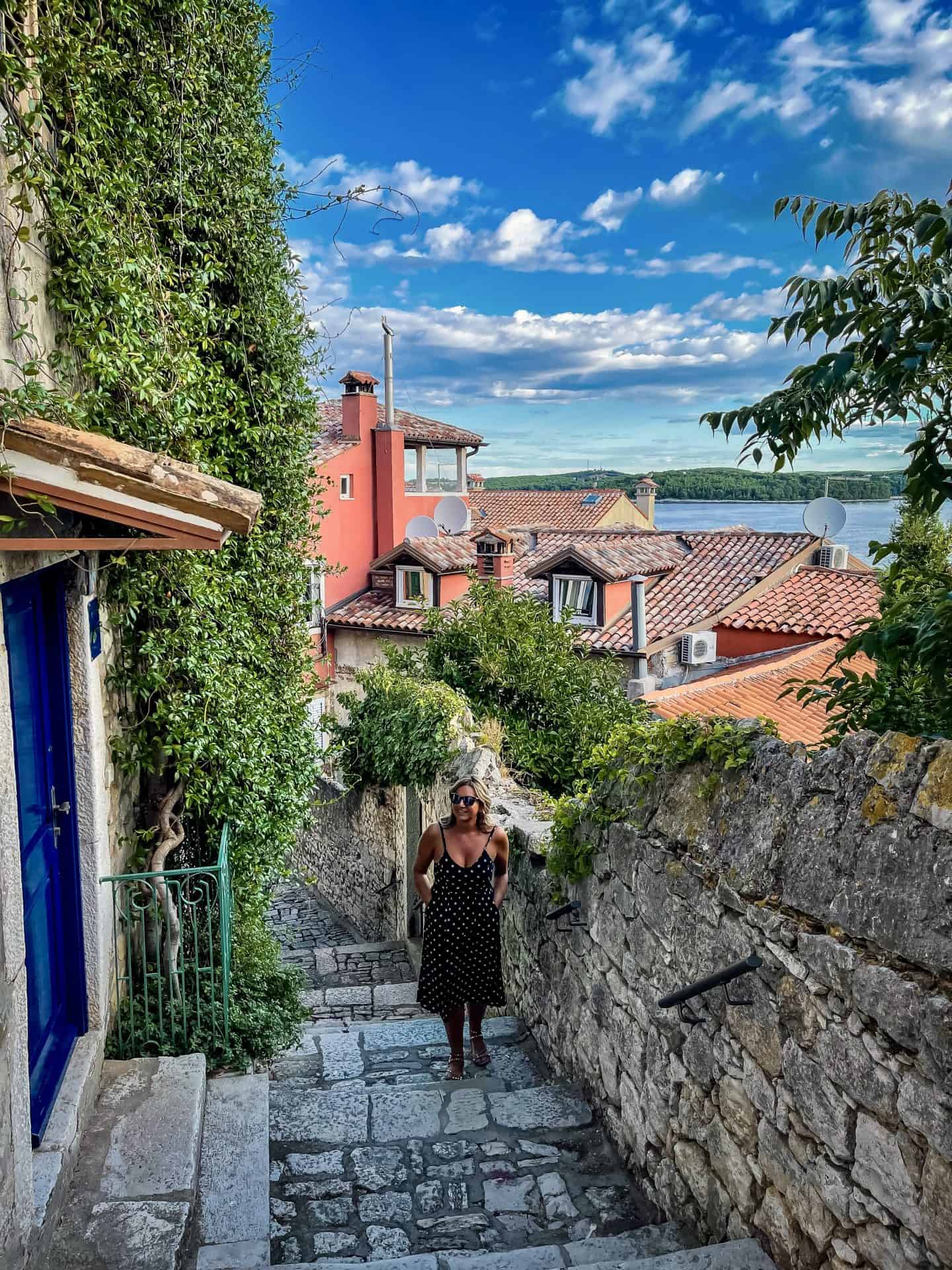 Rovinj old town colorful houses on the Adriatic in Istria Croatia