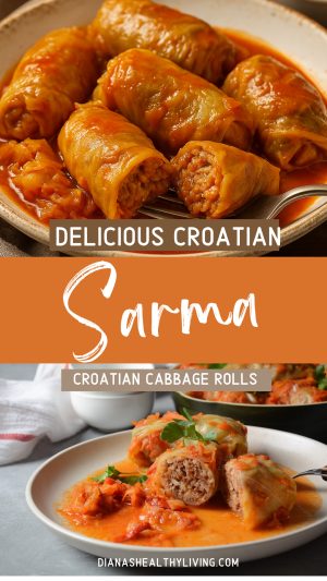 Croatian sarmas cabbage rolls in tomato sauce with mashed potatoes