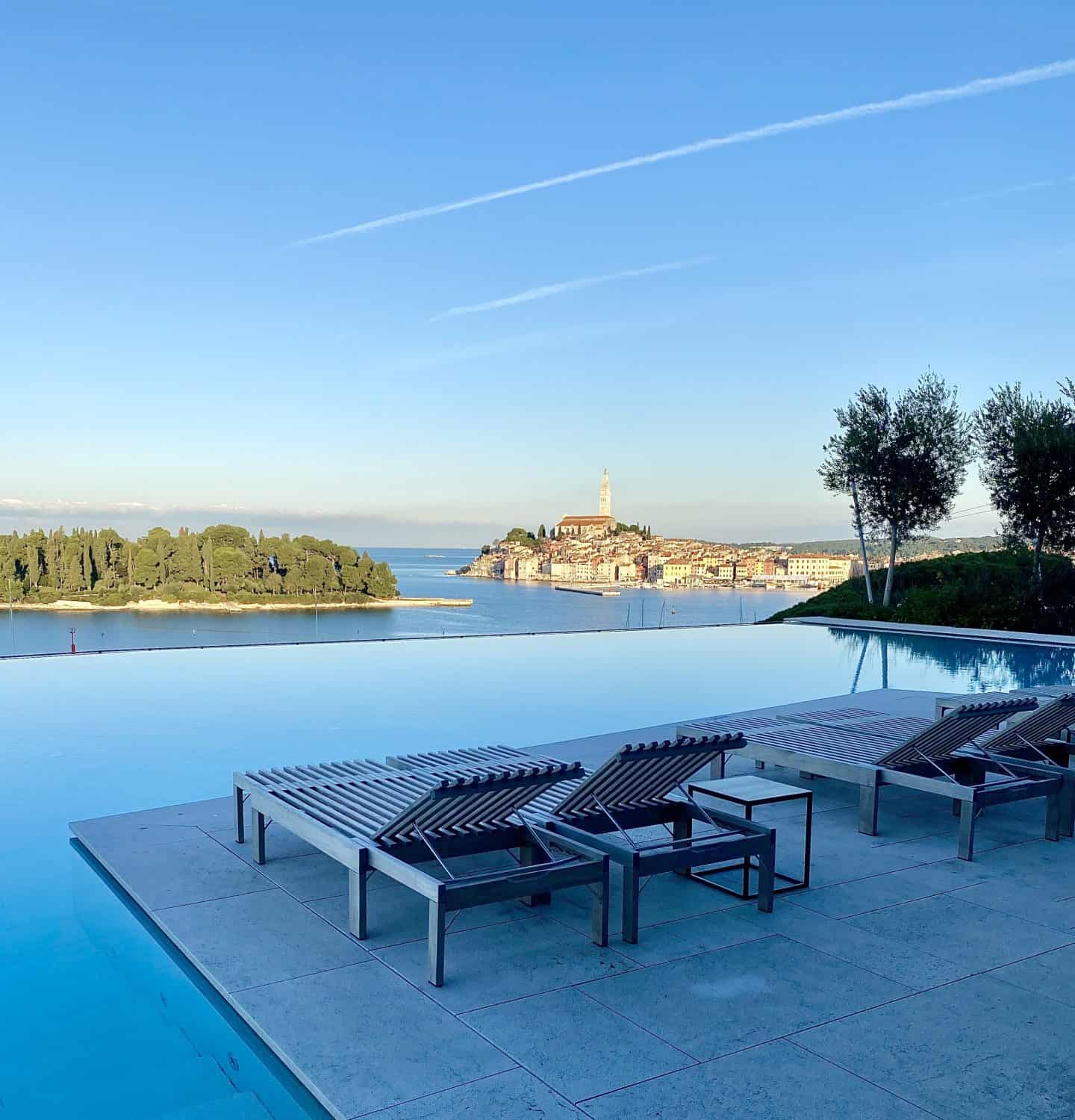view of rovinj from Grand park hotel rovinj istria croatia