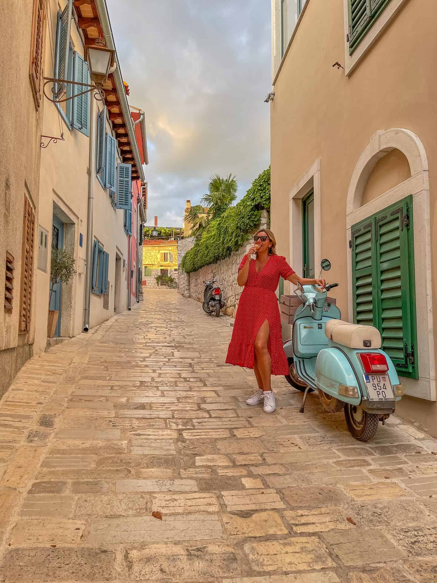 Rovinj old town colorful houses on the Adriatic in Istria Croatia