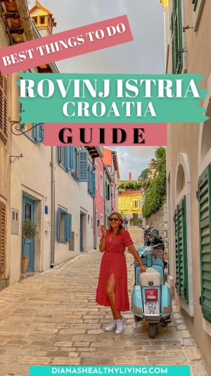 Rovinj old town colorful houses on the Adriatic in Istria Croatia