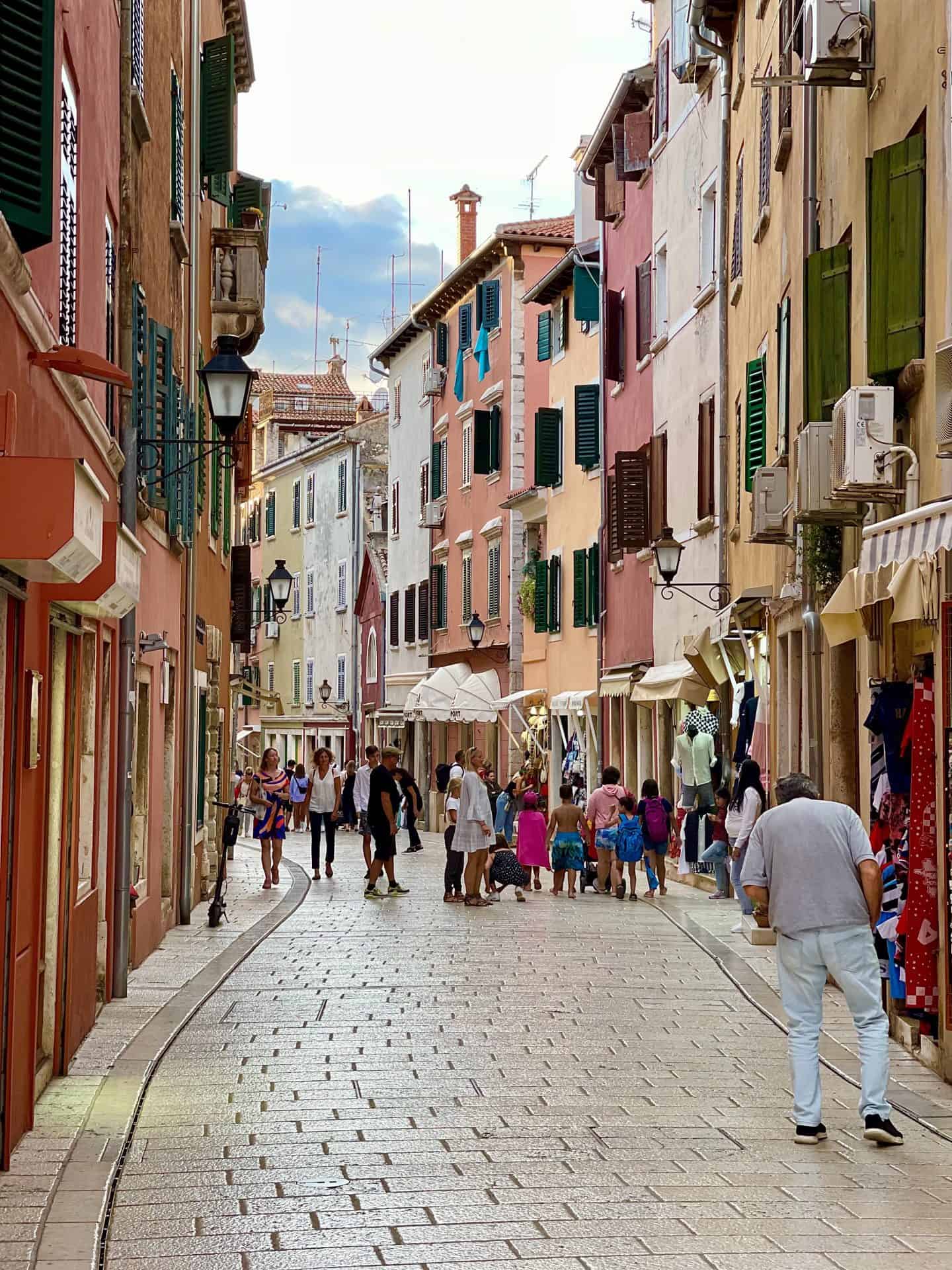 Rovinj old town colorful houses on the Adriatic in Istria Croatia