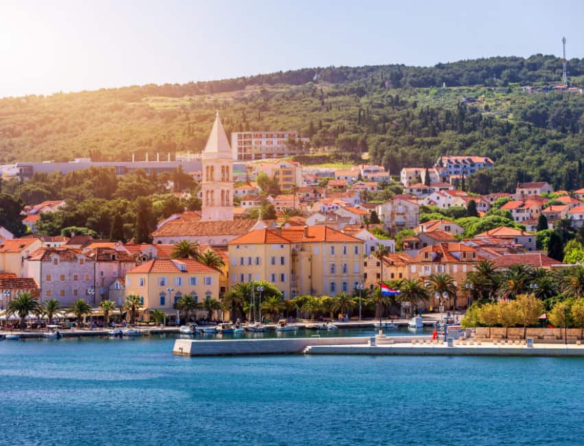 supetar brac croatia harbour old town and waterfront restaurants