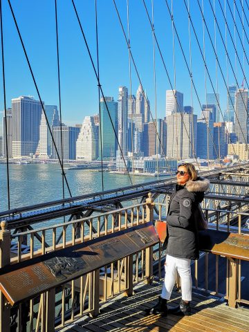 view of new york city skyline from brooklyn bridge - 5 days in new york city itinerary
