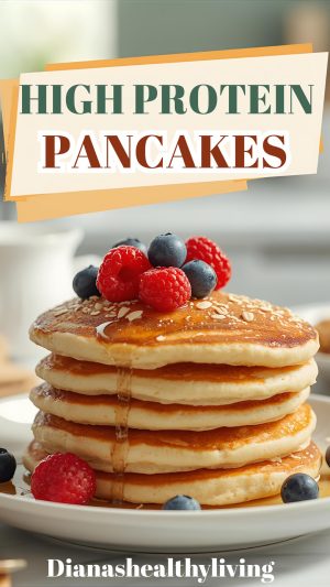 Make fluffy high protein pancakes with protein powder and oats. Easy protein pancakes recipe with exact macros, perfect for healthy breakfasts and fitness goals.