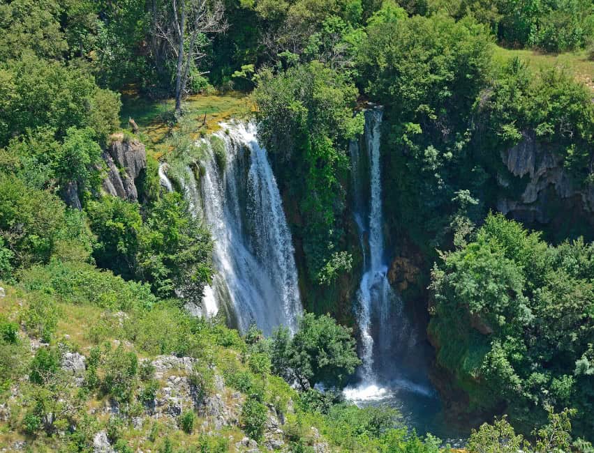 Manojlovac waterfall viewpoint overlooking Croatia’s tallest waterfall in Krka National Park