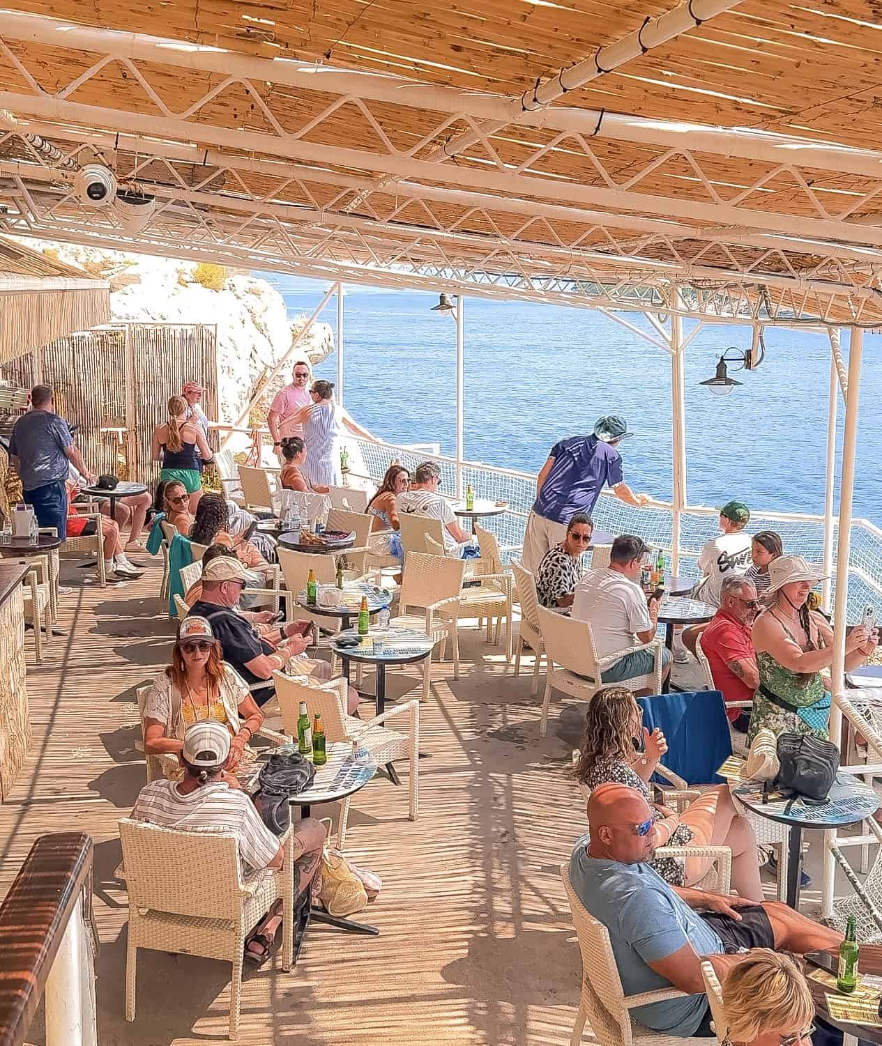 Cliffside seating at Buža Bar Dubrovnik overlooking the sea