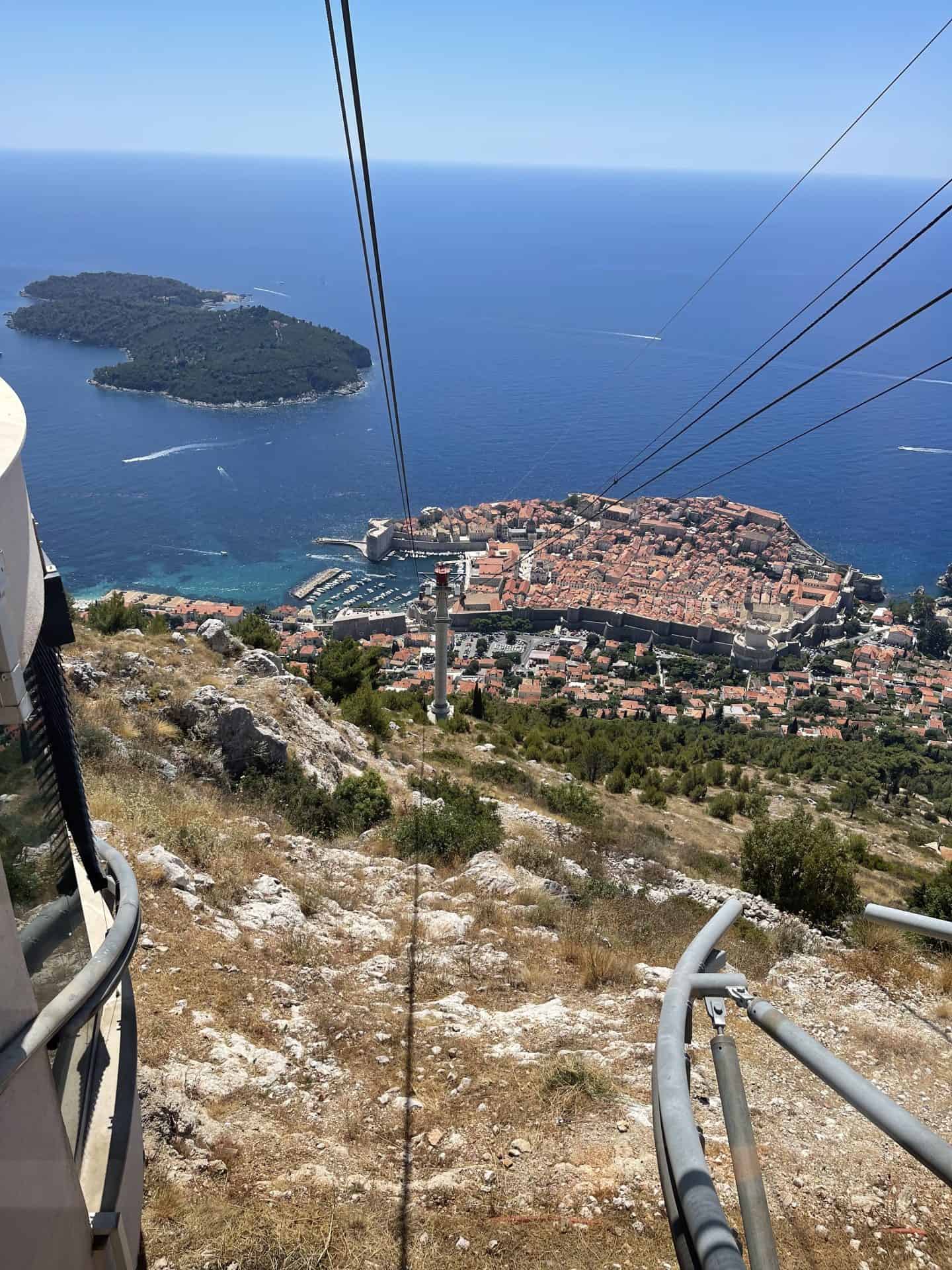 views of Dubrovnik taking the Dubrovnik Cable car to panorama restaurant
