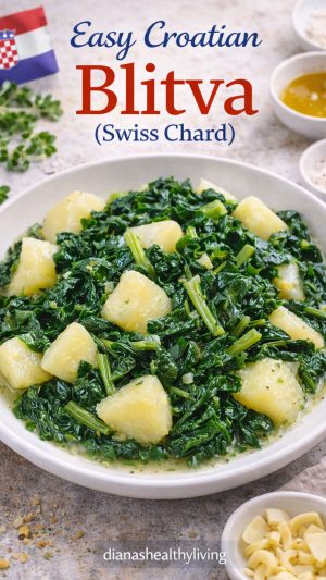 Learn how to make blitva, Croatia&rsquo;s favorite Swiss chard with potatoes recipe. This easy Croatian-style dish uses just a few ingredients and pairs perfectly with seafood, chicken, or any Mediterranean meal.