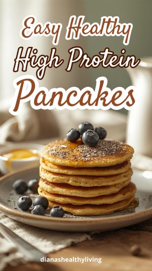 Make fluffy high protein pancakes with protein powder and oats. Easy protein pancakes recipe with exact macros, perfect for healthy breakfasts and fitness goals.