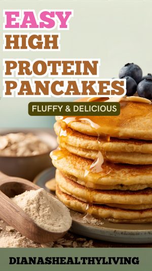 Make fluffy high protein pancakes with protein powder and oats. Easy protein pancakes recipe with exact macros, perfect for healthy breakfasts and fitness goals.