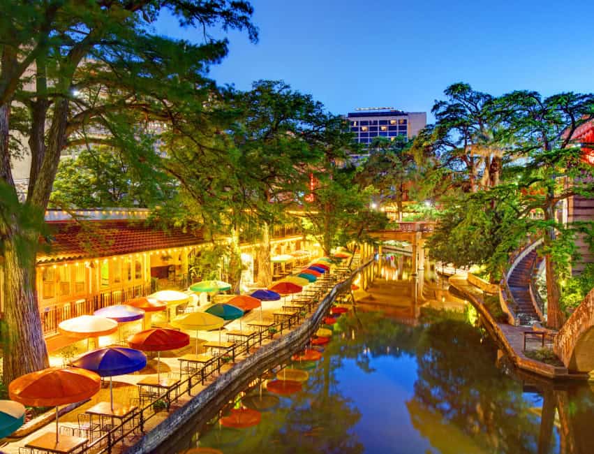 view of colourful river walk in san antonio texas
