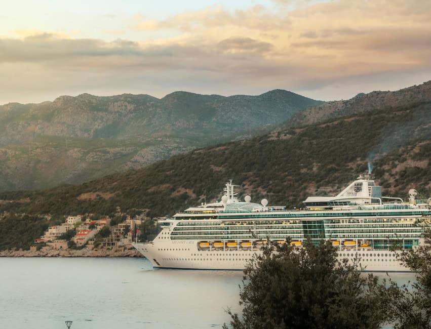 Gruž Harbour with cruise ship and local markets, ideal for budget-travel posts or travelers searching for affordable accommodation Dubrovnik close to public transport.